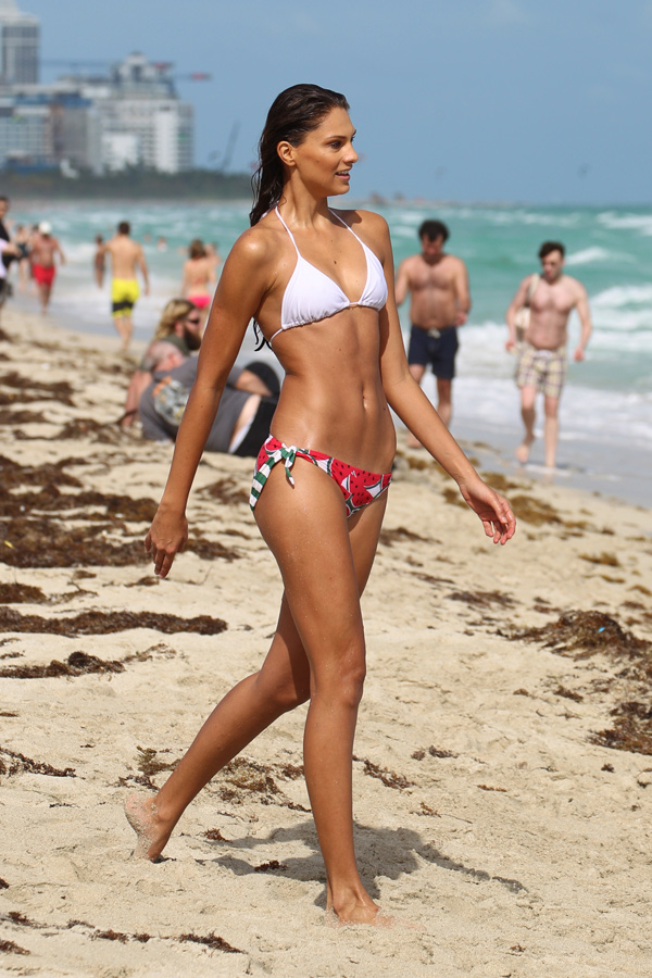PHOTOS: Fernanda Uesler in a watermelon print bikini at the beach in Miami