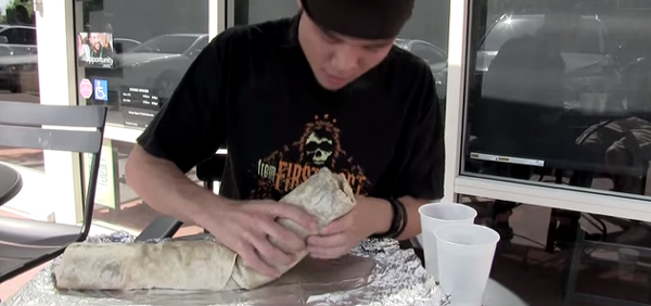 Guy Destroys "Burritozilla" In Under 2 Minutes