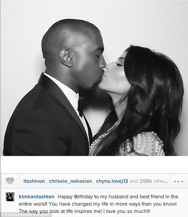 Kim Wishes Kanye A Happy Birthday!