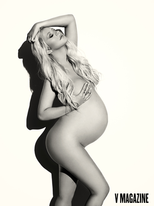 PHOTO: Christina Aguilera Poses Naked With Baby Bump For 'V Magazine'