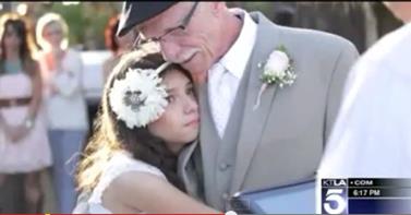 WATCH: A dying father walks his 11 year old down the aisle!