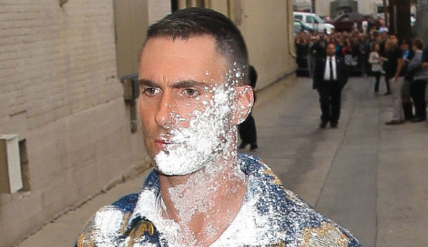WATCH: Adam Levine Gets Sugar-Bombed At Jimmy Kimmel's Studio