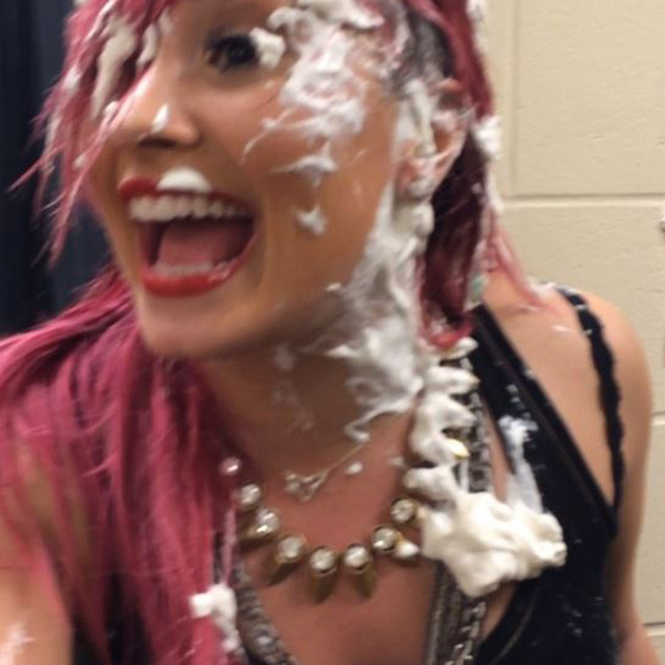WATCH: Demi Lovato gets pied in the face by Fifth Harmony