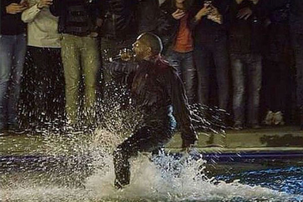 WATCH: #KanyeWest Performs Surprise Concert In #Armenia & Jumps In Lake