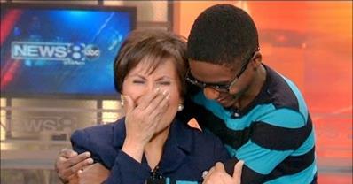 WATCH: News Anchor Breaks Down When Boy She Helped Get Adopted Shows Up to Thank Her