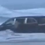 WATCH: Pregnant Mom Drives Her Children Into The Ocean