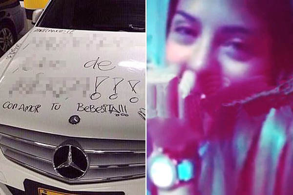 Woman who caught boyfriend cheating gets revenge on his prized Mercedes!